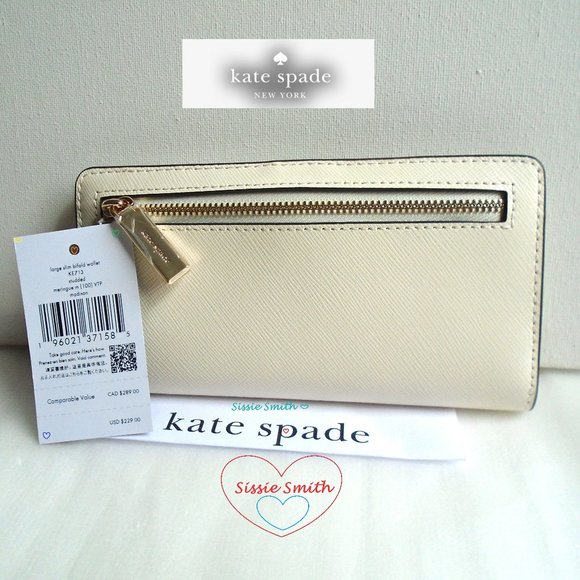 ♠️ Kate Spade ♠️ Large Meringue Studded Madison Bifold Wallet - Picture 3 of 7